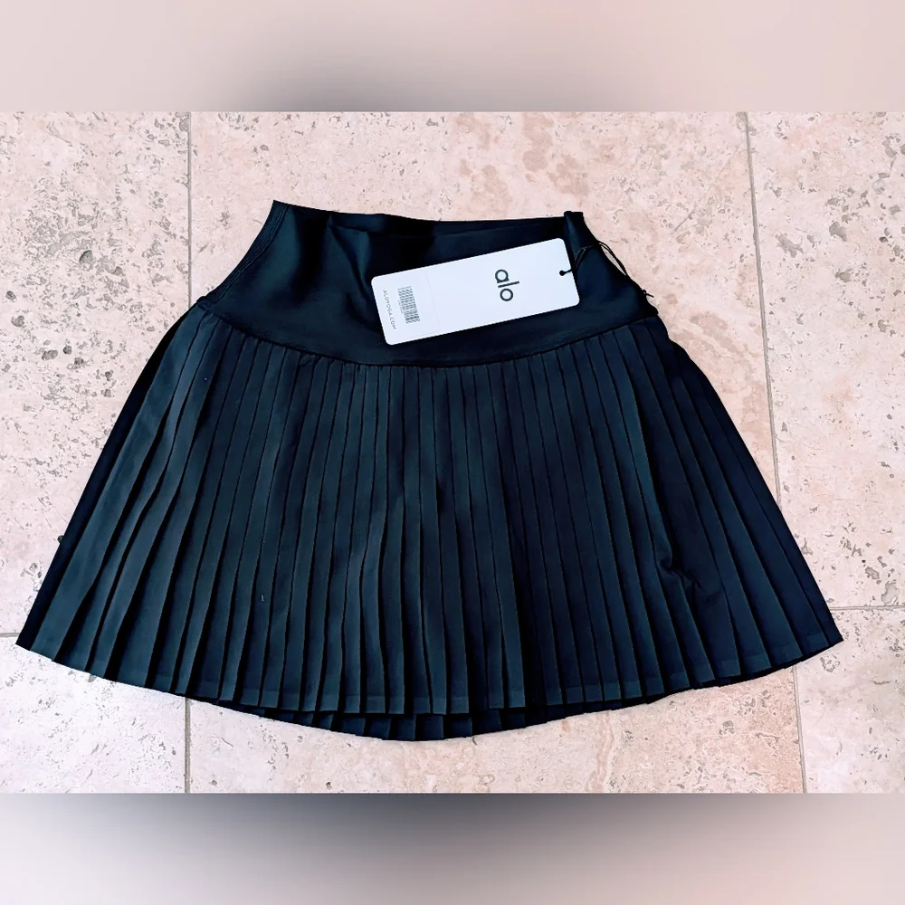Alo Yoga Grand Slam Tennis Skirt XS NWT Black